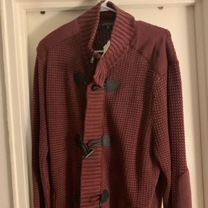 Men’s Burgundy Zip up Cardigan